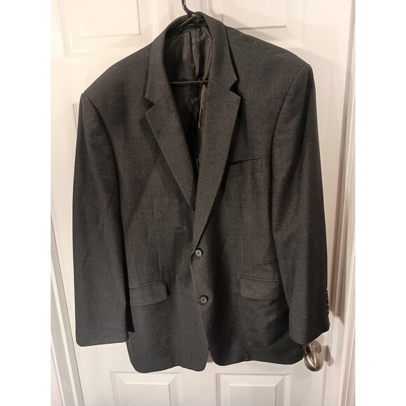 Saddlebred Mens Blazer Jacket Size 48R Dark Gray - Picture 1 of 10